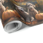 Wolfhound Puppy Herfst Delight Pompoen Cadeaupapier (Rol Hoek)