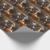 Wolfhound Puppy Herfst Delight Pompoen Cadeaupapier (Hoek)