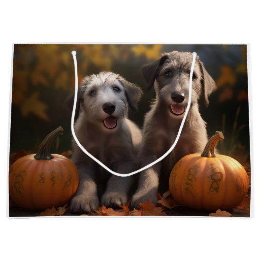 Wolfhound Puppy Herfst Delight Pompoen Groot Cadeauzakje (Voorkant)