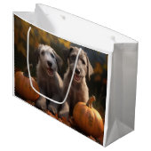 Wolfhound Puppy Herfst Delight Pompoen Groot Cadeauzakje (Voorkant Gekanteld)