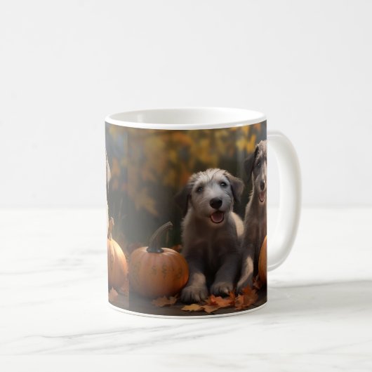 Wolfhound Puppy Herfst Delight Pompoen Koffiemok (Voorkant rechts)