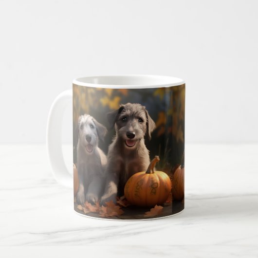 Wolfhound Puppy Herfst Delight Pompoen Koffiemok (Voorkant links)