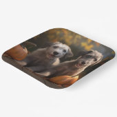 Wolfhound Puppy Herfst Delight Pompoen Papieren Bordje (Gebogen)
