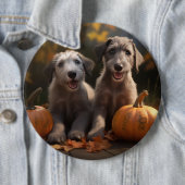 Wolfhound Puppy Herfst Delight Pompoen Ronde Button 6,0 Cm (In situ)