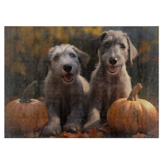 Wolfhound Puppy Herfst Delight Pompoen Snijplank (Voorkant)