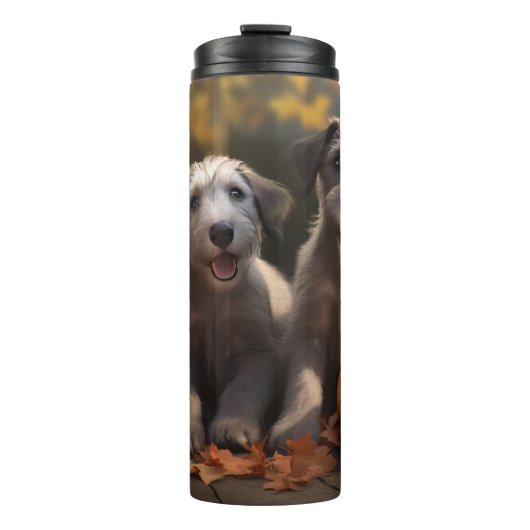 Wolfhound Puppy Herfst Delight Pompoen Thermosbeker (Voorkant)