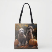 Wolfhound Puppy Herfst Delight Pompoen Tote Bag (Voorkant)