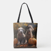 Wolfhound Puppy Herfst Delight Pompoen Tote Bag (Achterkant)