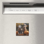 Wolfhound Puppy Herfstpracht Pompoen Magneet (Insitu (Vaatwasser))