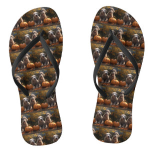 Wolfhound Puppy Herfstvreugde Pompoen Teenslippers