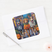  Wolfhound Trick-or-Treating Halloween Costumes Vierkante Sticker (Envelop)