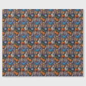 Wolfhound Trick-or-Treating Halloween Kostuums Cadeaupapier (Vlak)