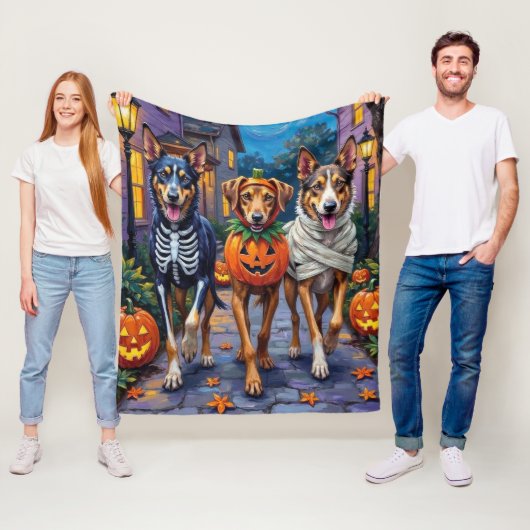 Wolfhound Trick-or-Treating Halloween Kostuums Fleece Deken (In situ)