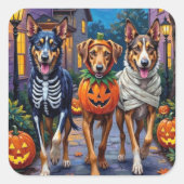 Wolfhound Trick-or-Treating Halloween Kostuums Vierkante Sticker (Voorkant)