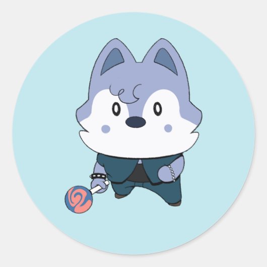 Wolfie (ATE) Ronde Sticker (Voorkant)
