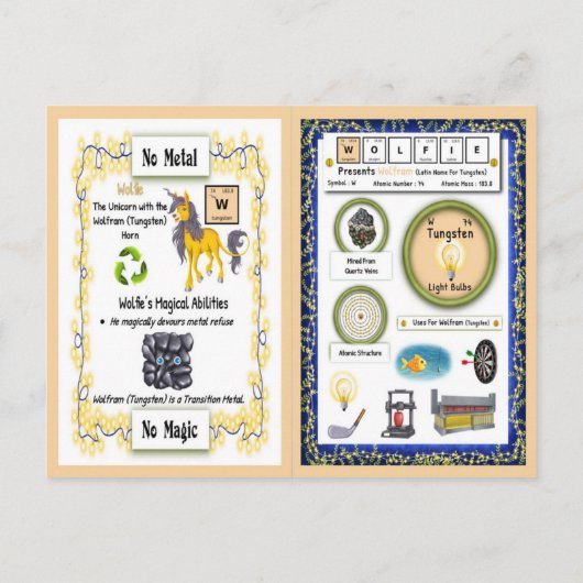 Wolfie - Tungsten Horn Unicorn Game Kaart (Achterkant)