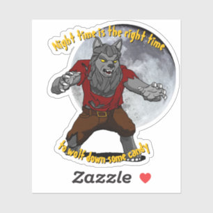 Wolfing down snoep Custom-Cut Vinyl Sticker