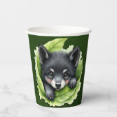 Wolfjong in het groen: papieren bekers (Achterkant)