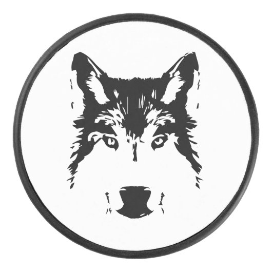 Wolfkop Hockey Puck (Voorkant)