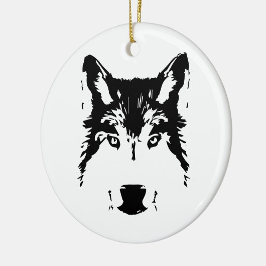 Wolfkop Keramisch Ornament (Links)