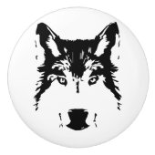 Wolfkop Keramische Knop (Voorkant)