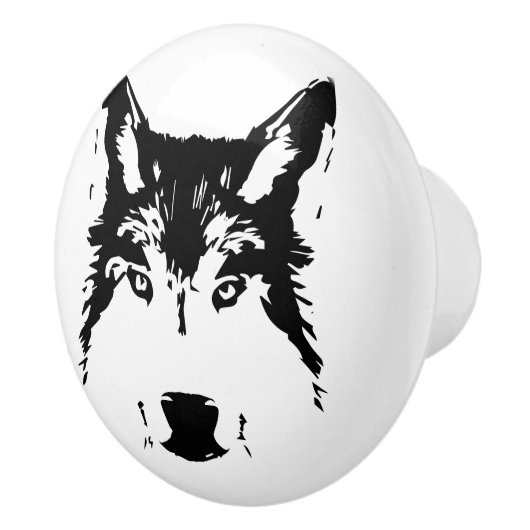 Wolfkop Keramische Knop (Rechts)