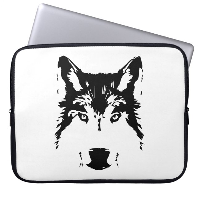 Wolfkop Laptop Sleeve (Voorkant)