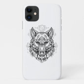 Wolfkop met etnische versieringen Case-Mate iPhone case (Achterkant)