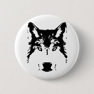 Wolfkop Ronde Button 5,7 Cm