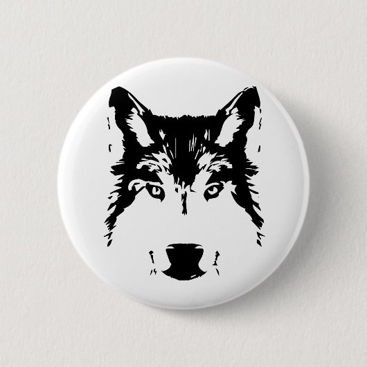 Wolfkop Ronde Button 5,7 Cm (Voorkant)