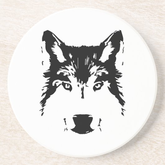 Wolfkop Zandsteen Onderzetter (Voorkant)