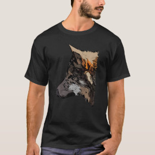 Wolfkoproofdier, met een opdruk van wild dier t-shirt