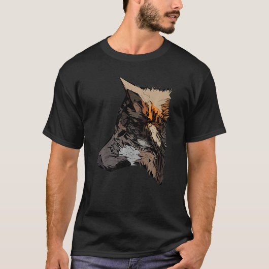 Wolfkoproofdier, met een opdruk van wild dier t-shirt (Voorkant)