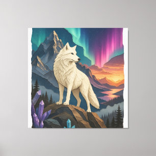 Wolfkunst op gespannen canvas wanddecoratie