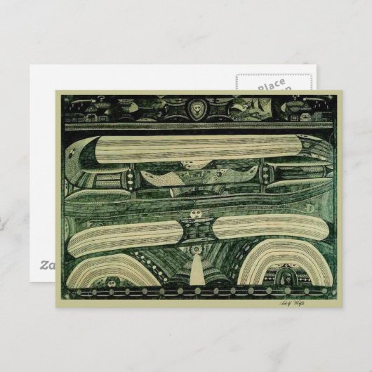 Wölfli "Petrol Fine Art" Briefkaart (Voorkant / Achterkant)