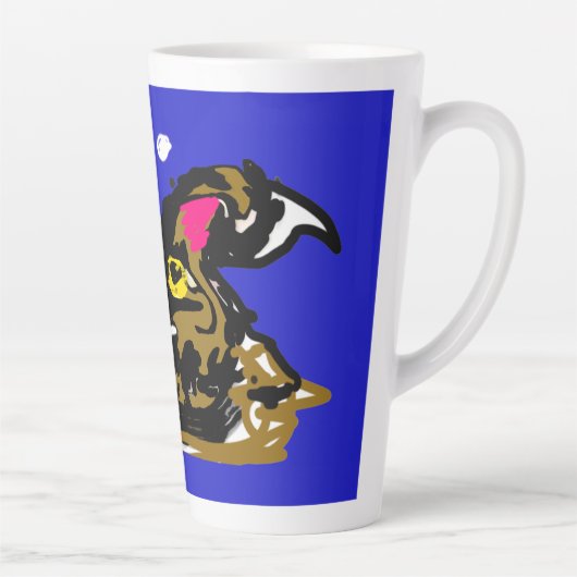 Wolfmaan vreugde latte mok (Rechts)