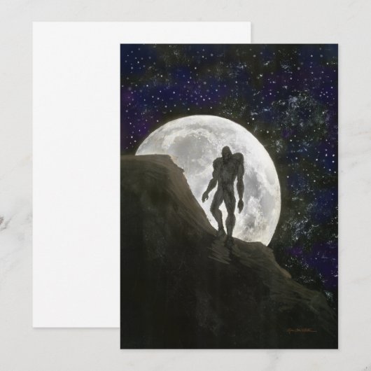 Wolfman Full Moon Uitnodiging (Voorkant / Achterkant)