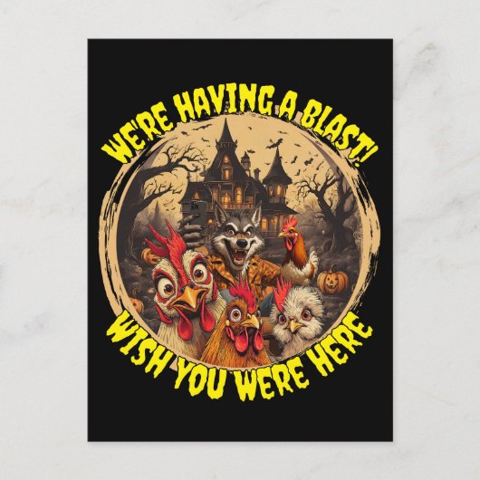 "Wolfman Manor Selfie" Cheesy Chicken Briefkaart (Voorkant)