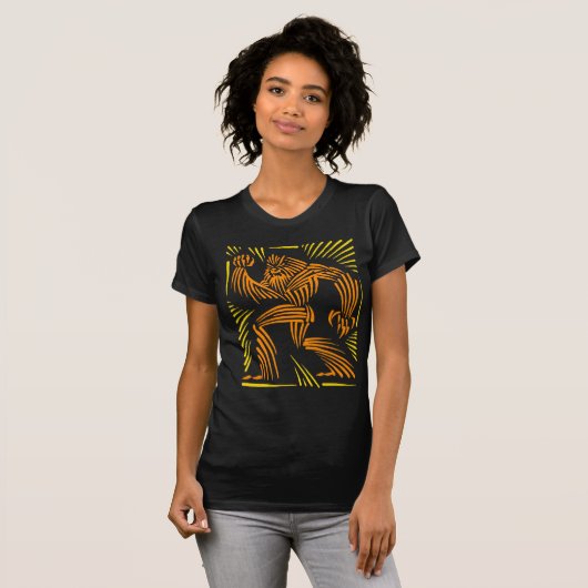 Wolfman Woodcut Graphic T-shirt (Voorkant volledig)