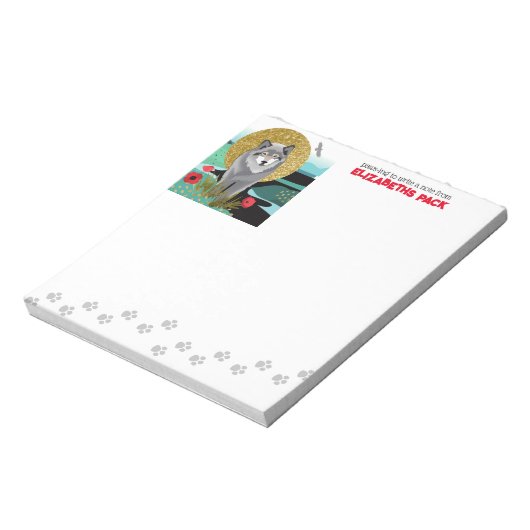 WOLFMOON AURA - notitieblok - pas tekst aan (Linkerzijde)