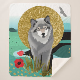 WOLFMOON AURA Sherpa Blanket -3 SIZES Deken