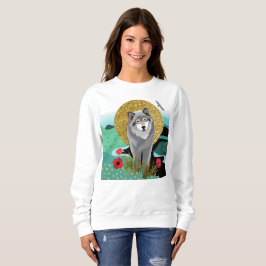 WOLFMOON AURA - witte shirten - kies stijl Trui (Voorkant volledig)