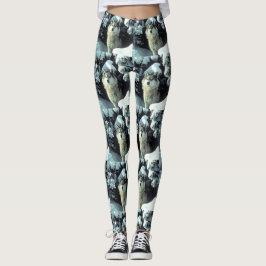 Wolfpatroon in Winter Bosontwerp Leggings