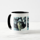 Wolfpatroon in Winterdennen Mok (Voorkant links)