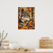  Wolfportret Poster (Keuken)