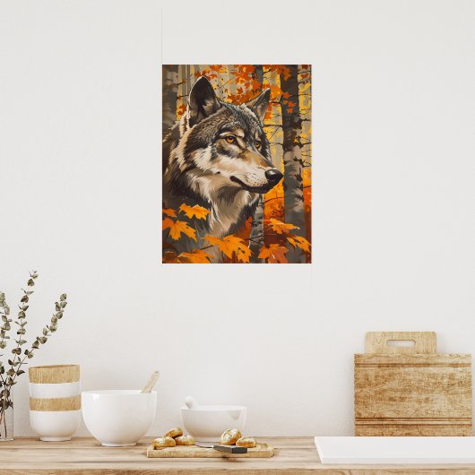  Wolfportret Poster (Keuken)
