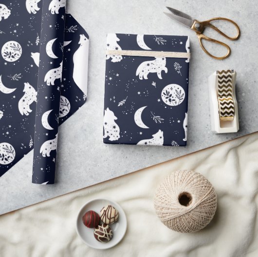 Wolfpup die naar de maan huilt Inpakpapier Set (Crafts)