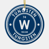 Wolfraam Element Blauw Keramisch Ornament (Voorkant)