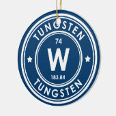 Wolfraam Element Blauw Keramisch Ornament (Links)