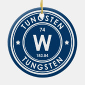 Wolfraam Element Blauw Keramisch Ornament (Achterkant)